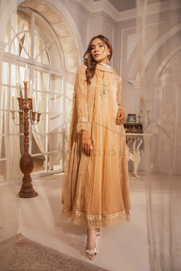 Peach Color shirt with Chiffon Dupatta