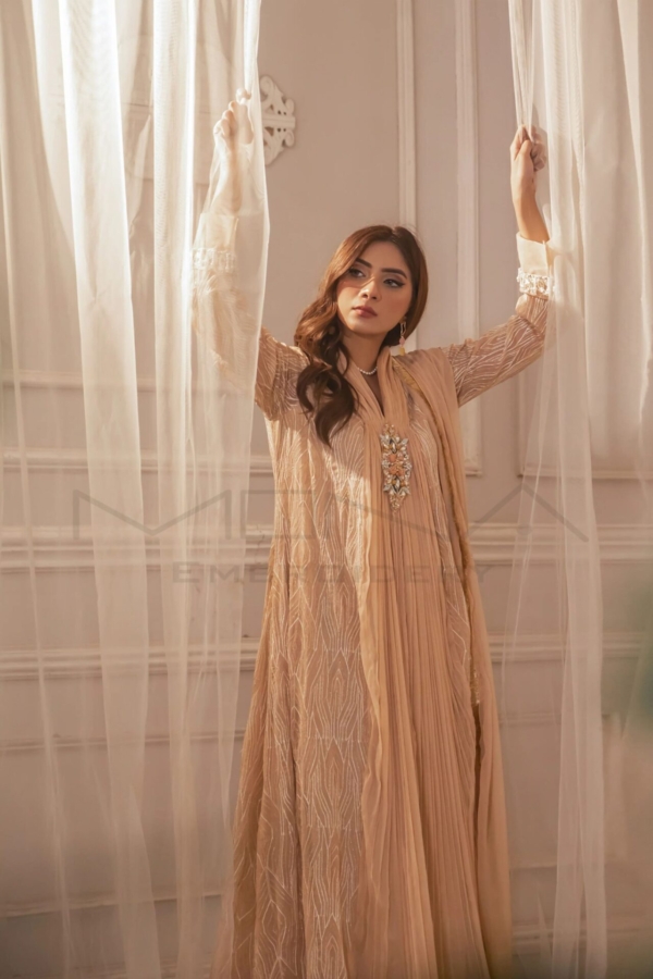 Peach Color shirt with Chiffon Dupatta - Image 2