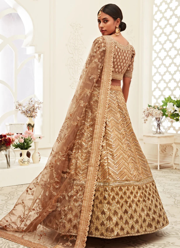 Indian Bridal Slub Silk Lehenga Choli - Image 3