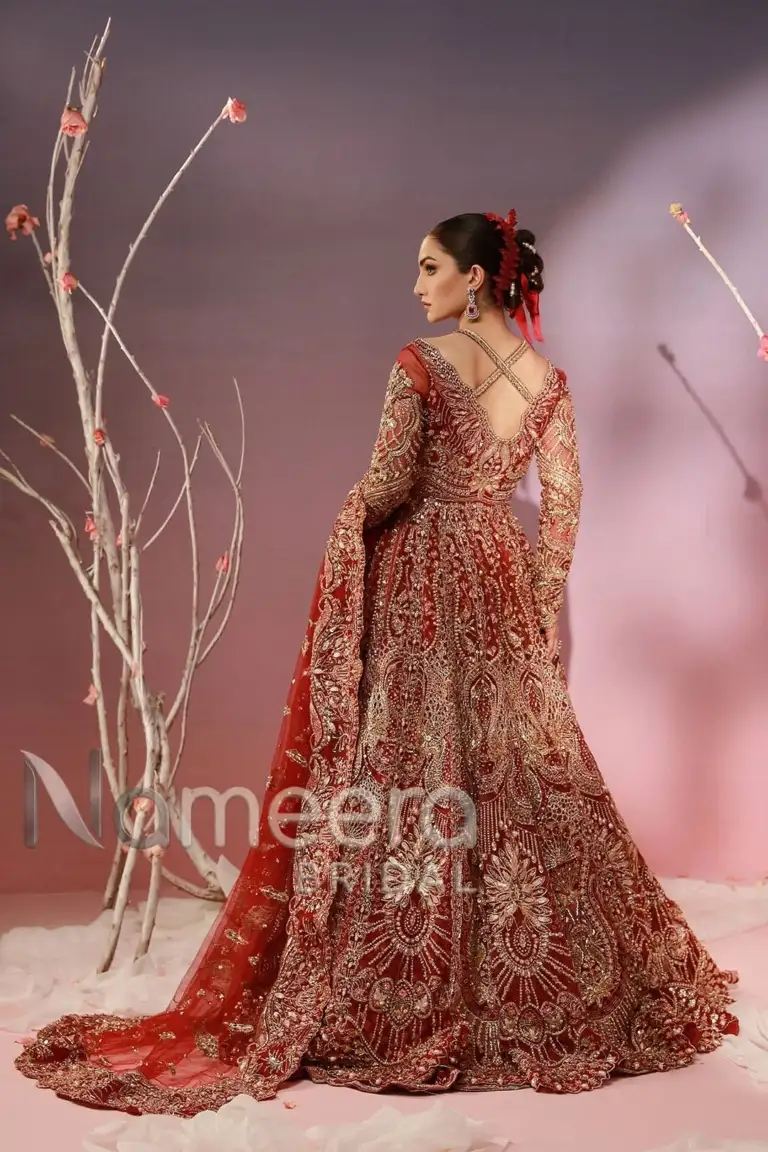 Pakistani Bridal Front Open Gown Lehenga