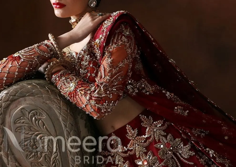 Latest Pakistani Bridal Red Lehenga Choli