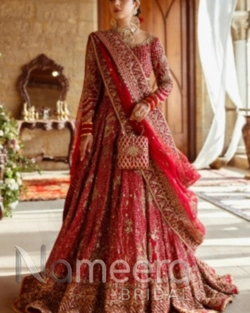 Crimson Red Bridal Lehenga Choli with Dupatta