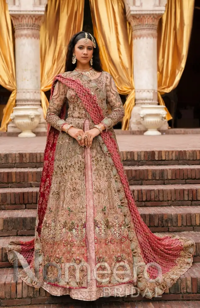Pakistani Open Anarkali Bridal Frock Lehenga