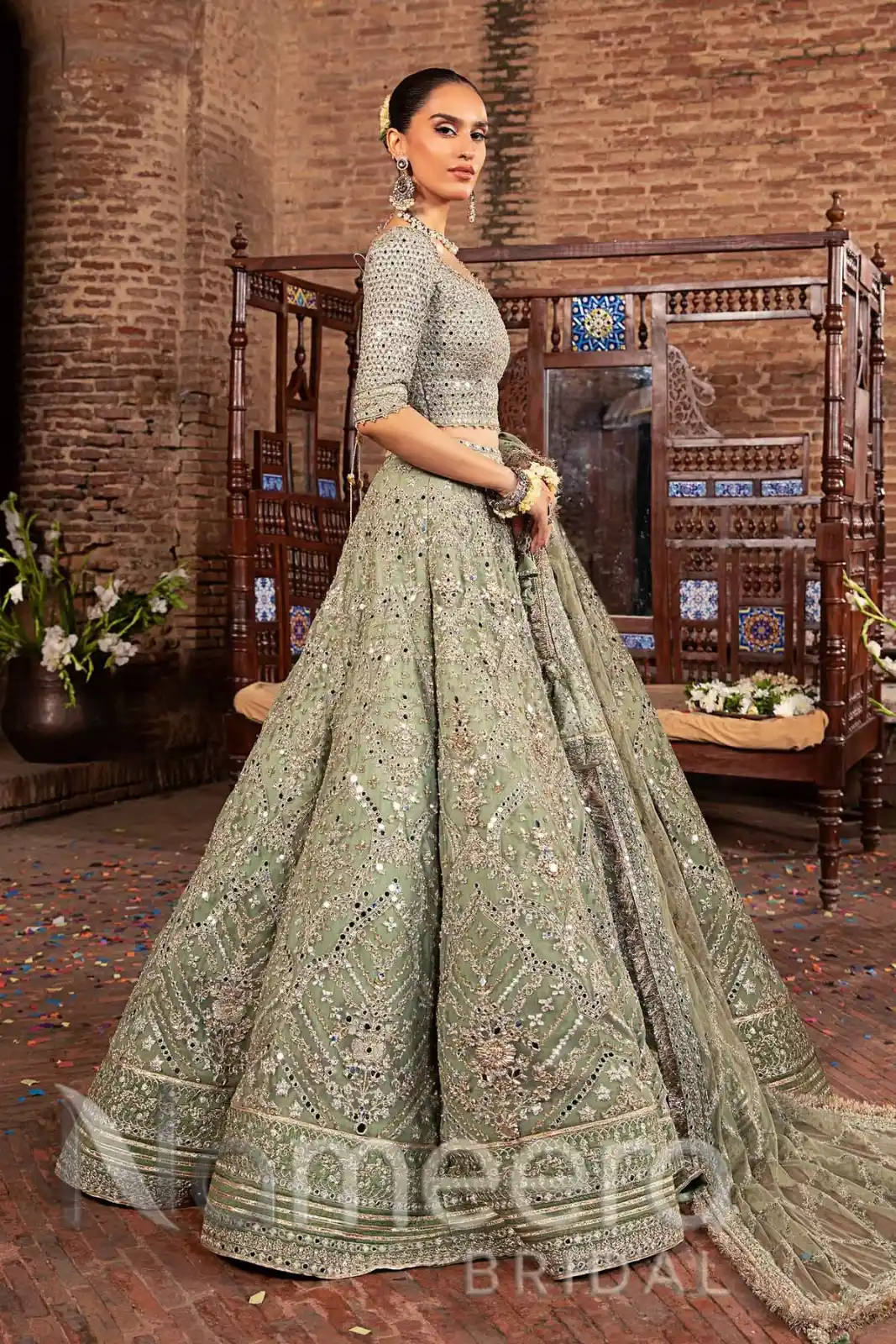 Traditional Pakistani Choli and Lehenga Bridal Wear