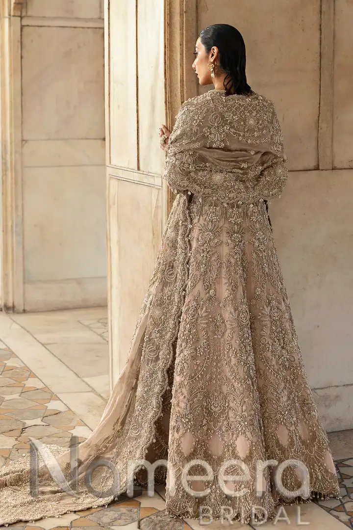 Elegant Pakistani Bridal Pink Pishwas Lehenga