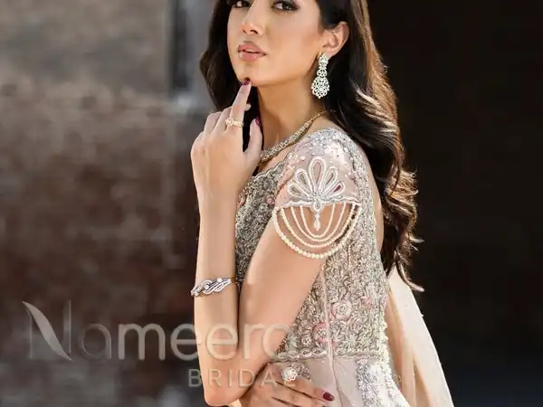 Pakistani Bridal Royal Gown Lehenga In Pink