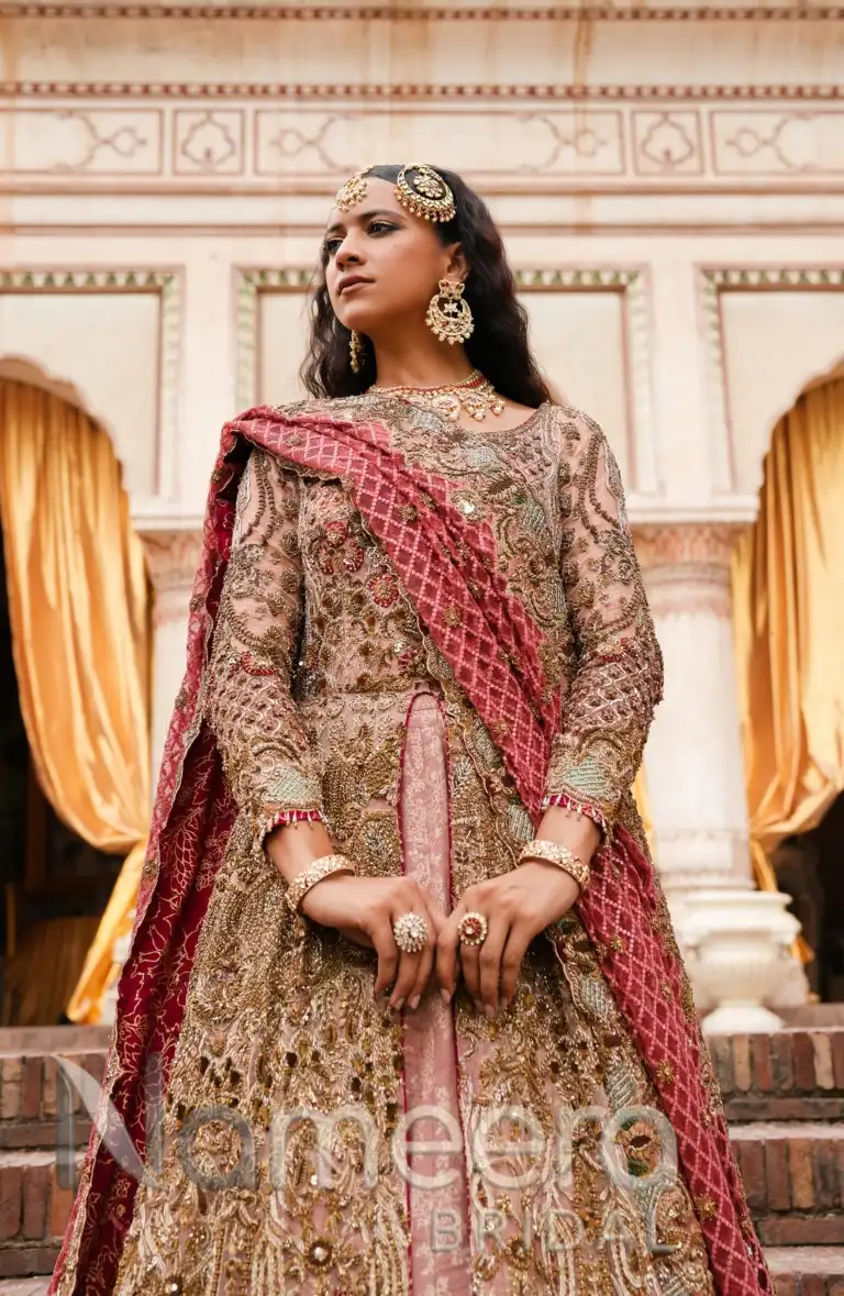 Pakistani Open Anarkali Bridal Frock Lehenga