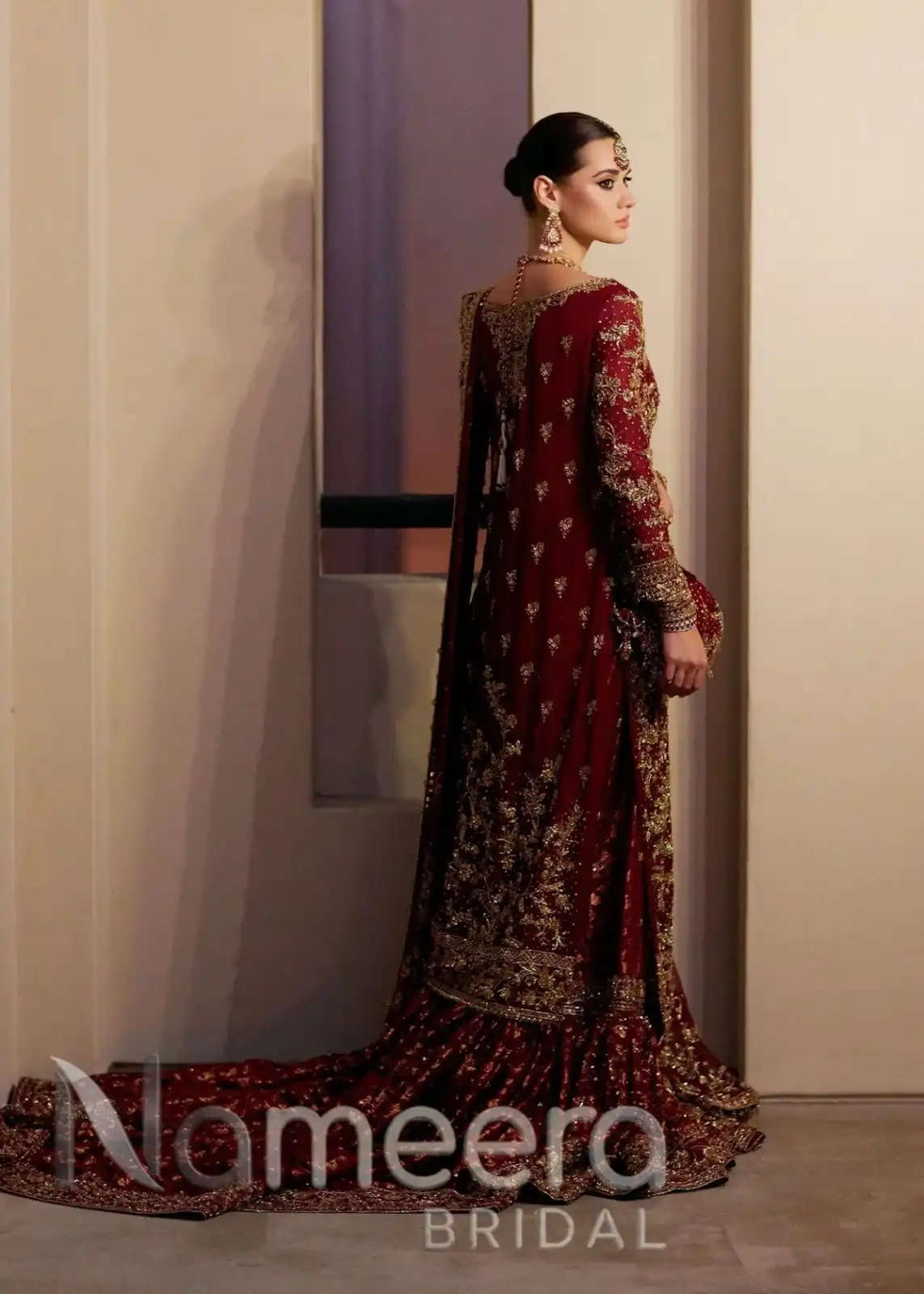 Classic Red Wedding Gharara Pakistani Bridal Outfit