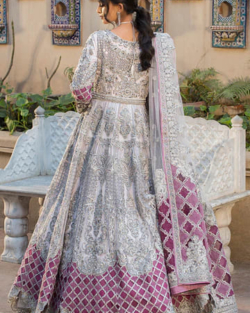 Pakistani Wedding Beautiful Silver Embellished Pishwas