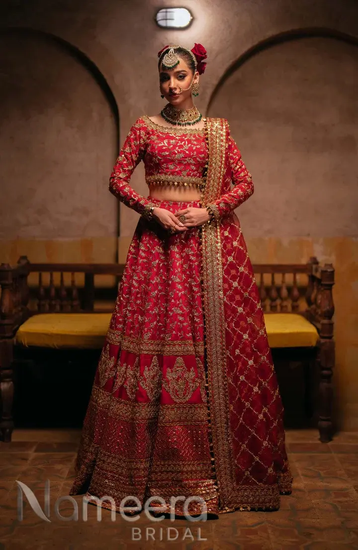 Red Choli Lehenga for Pakistani Brides