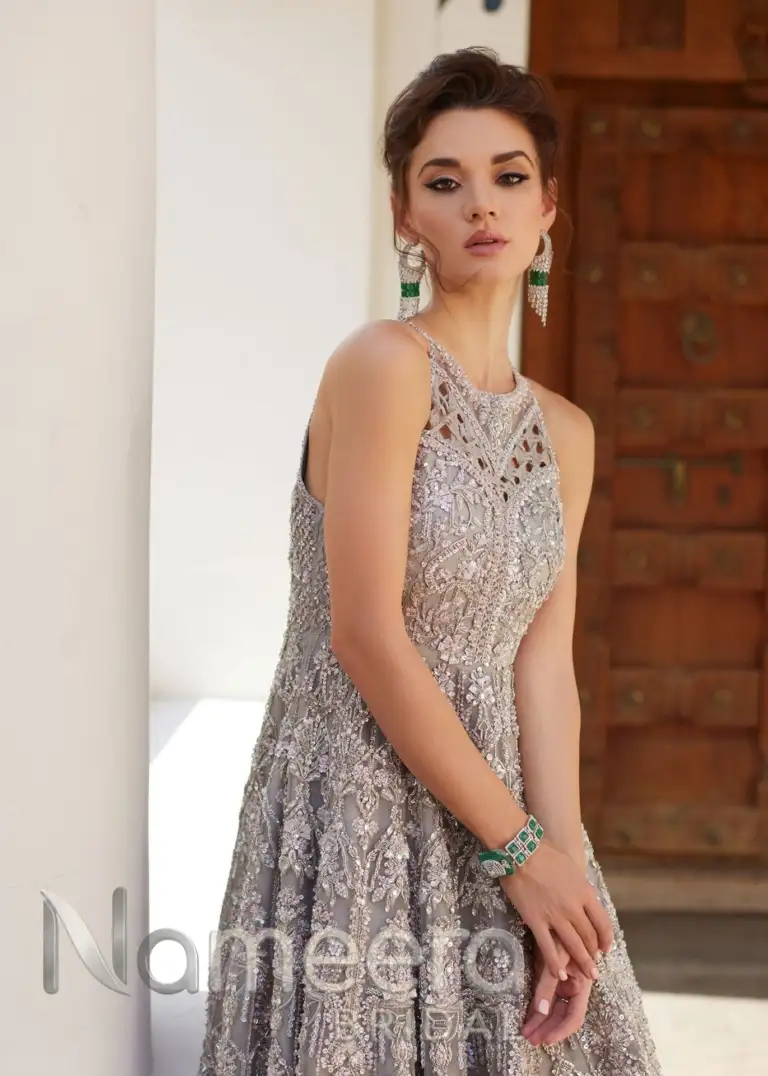 Elegant Bridal Gown and Dupatta Pakistani Wedding