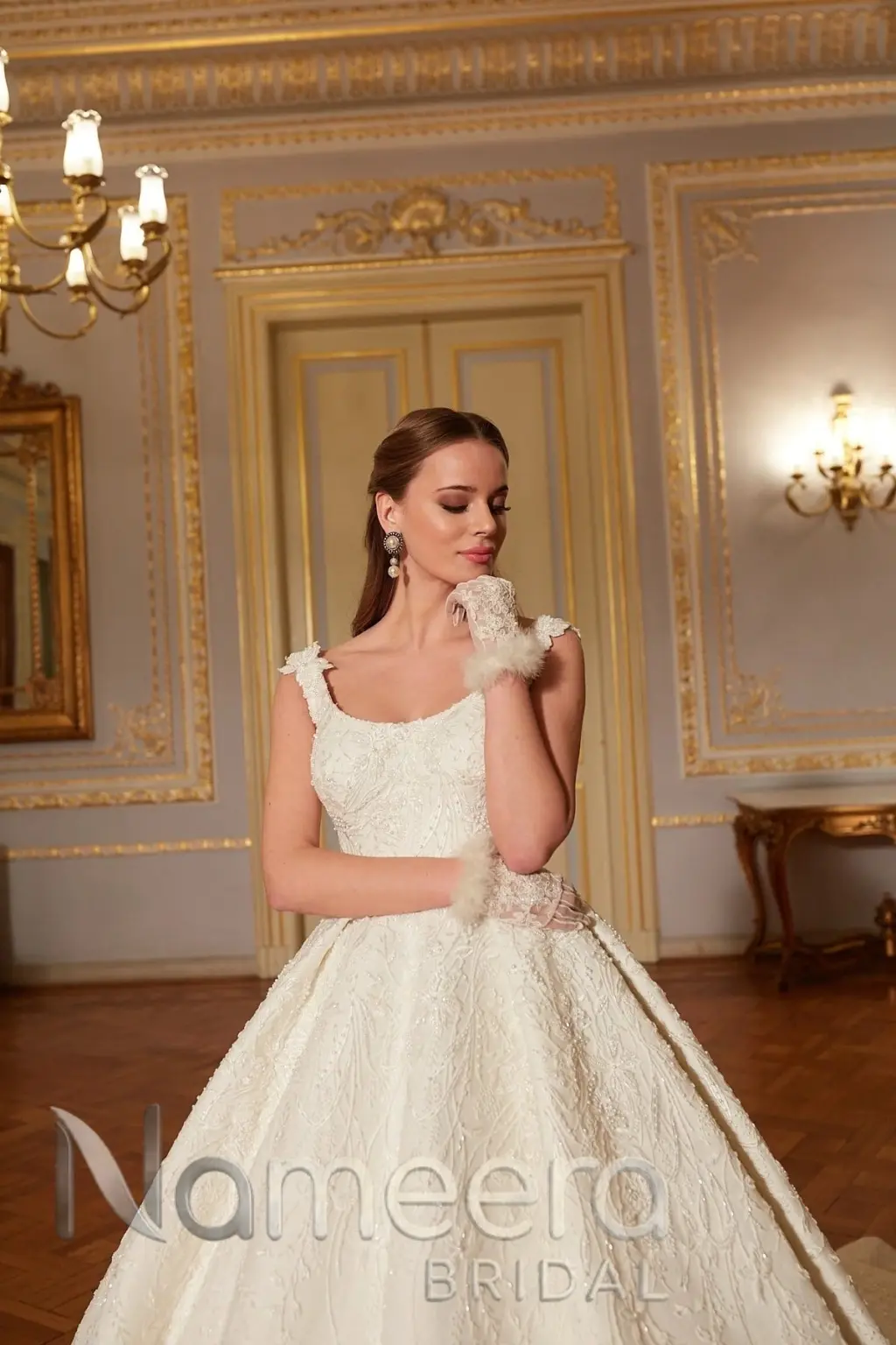 Off-White Bridal Gown in Princess Style for Weddings