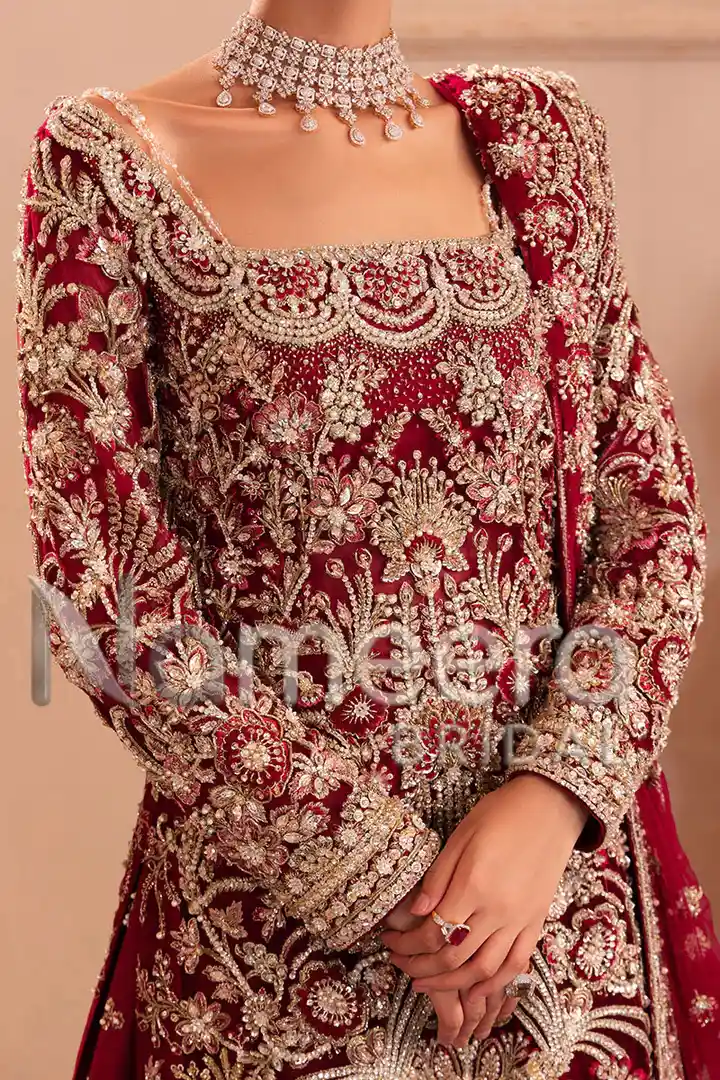 Pakistani Bridal Red Kameez and Gharara