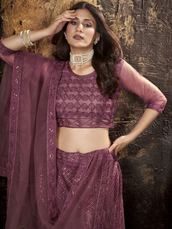 Weaving ON NET LEHENGA CHOLI - Image 4