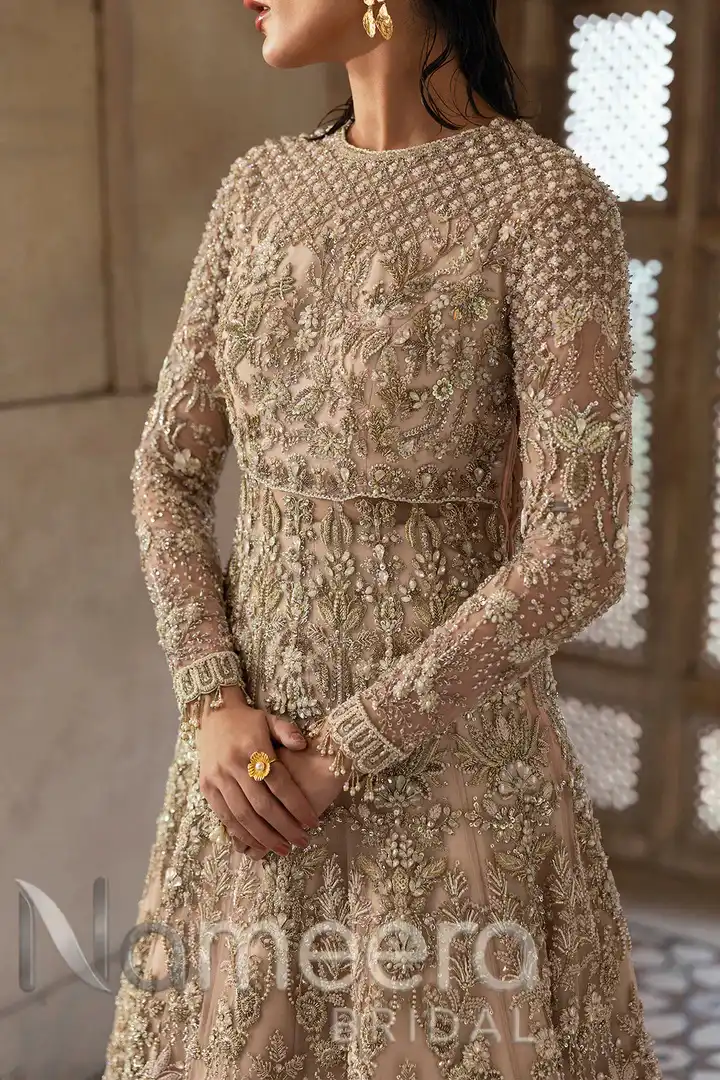 Elegant Pakistani Bridal Pink Pishwas Lehenga