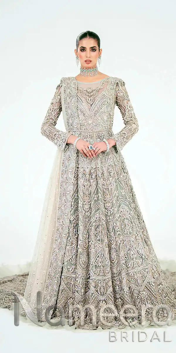 Pakistani Bridal Mint Green Gown Maxi