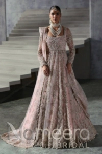 Elegant Powder Pink Pishwas Pakistani Bridal Wear