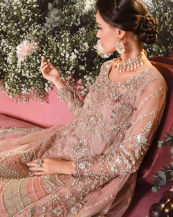 Pakistani Pastel Pink Lehenga Wedding Dress