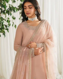 Baby Pink Pakistani Party Kameez Sharara