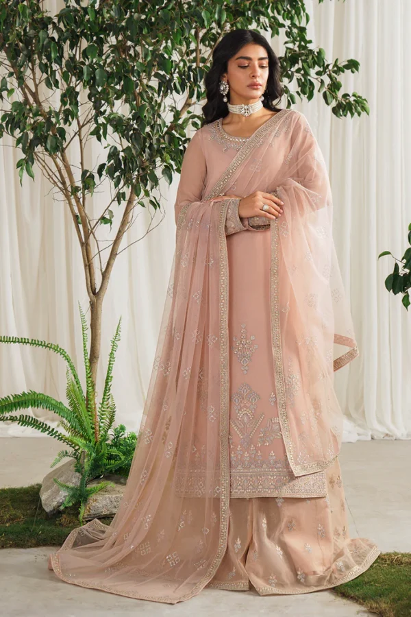 Baby Pink Pakistani Party Kameez Sharara - Image 4