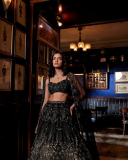 Black Silver Indian Bridal Lehnga Choli