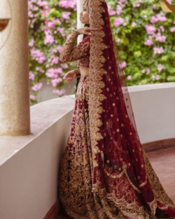 Bridal Deep Blood Red Lehenga Choli