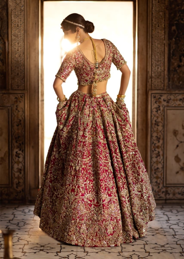 Bridal Deep Blush Pink Lehenga Choli - Image 3