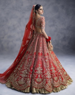 Brunt Red Bridal Lehenga Choli with Dupatta 