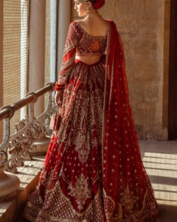 Elegant Red Bridal Lehenga Choli Pakistani Wedding