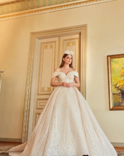 Ethereal Off-Shoulder Fairytale Wedding Gown