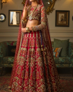 Heavily Embellished Indian Bridal Lehenga Choli