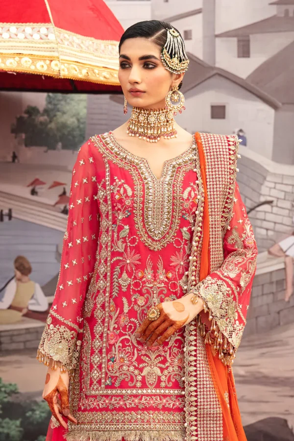 Shocking Pink Pakistani Kameez Gharara Style - Image 2