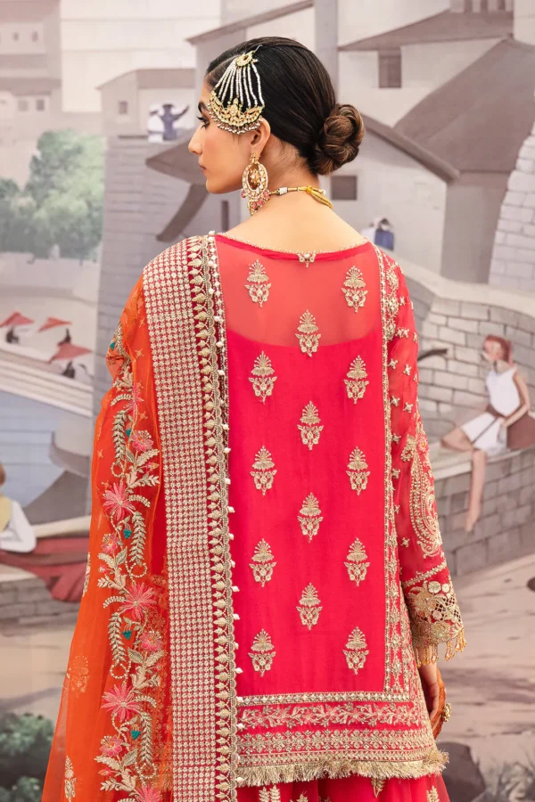 Shocking Pink Pakistani Kameez Gharara Style - Image 3
