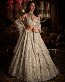 Indain Bridal Silver Floral Lehenga Choli