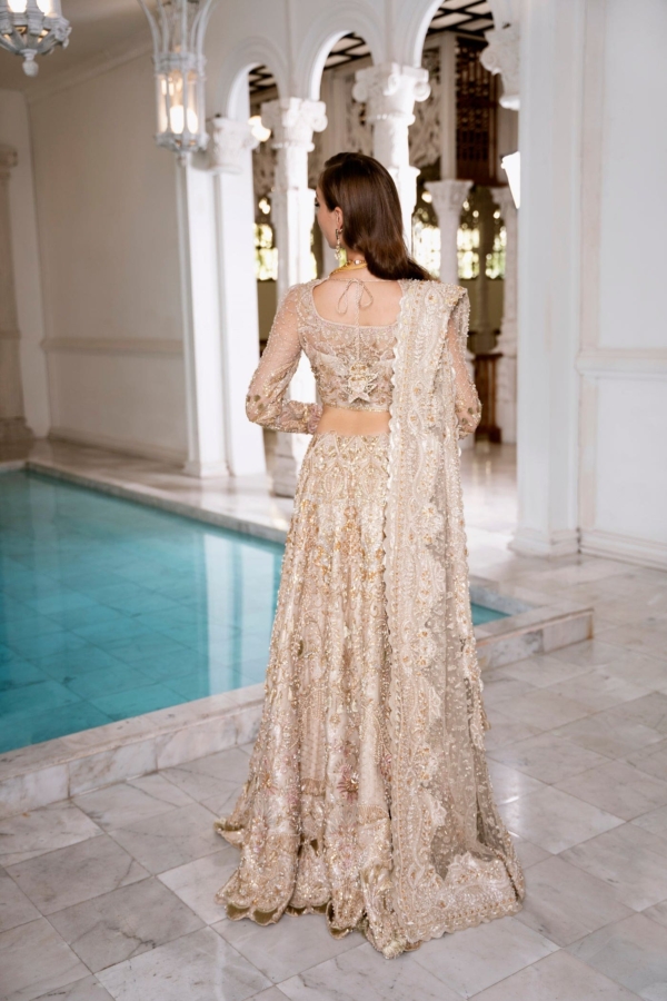 Indian Bridal Choli Lehenga In Gold - Image 2