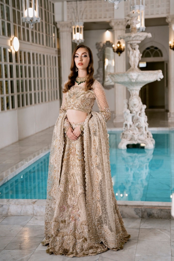 Indian Bridal Choli Lehenga In Gold