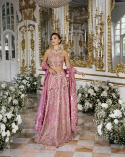 Indian Bridal Embellished Pink Lehenga Choli