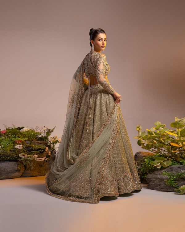 Indian Bridal Ivory Gold Lehenga Choli