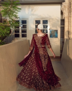 Indian Bridal Maroon Traditional Choli Lehenga