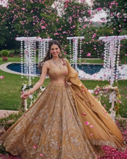 Indian Bridal Mustard Lehenga Choli Dress