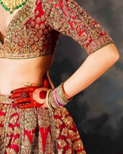 Indian Bridal Red Embellished Lehenga Choli