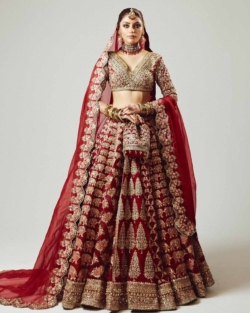 Indian Bridal Red Embellished Lehenga Choli