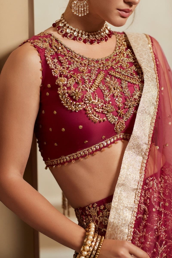 Indian Bridal Red Gold Lehenga Choli