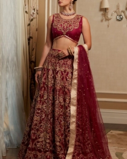 Indian Bridal Red Gold Lehenga Choli