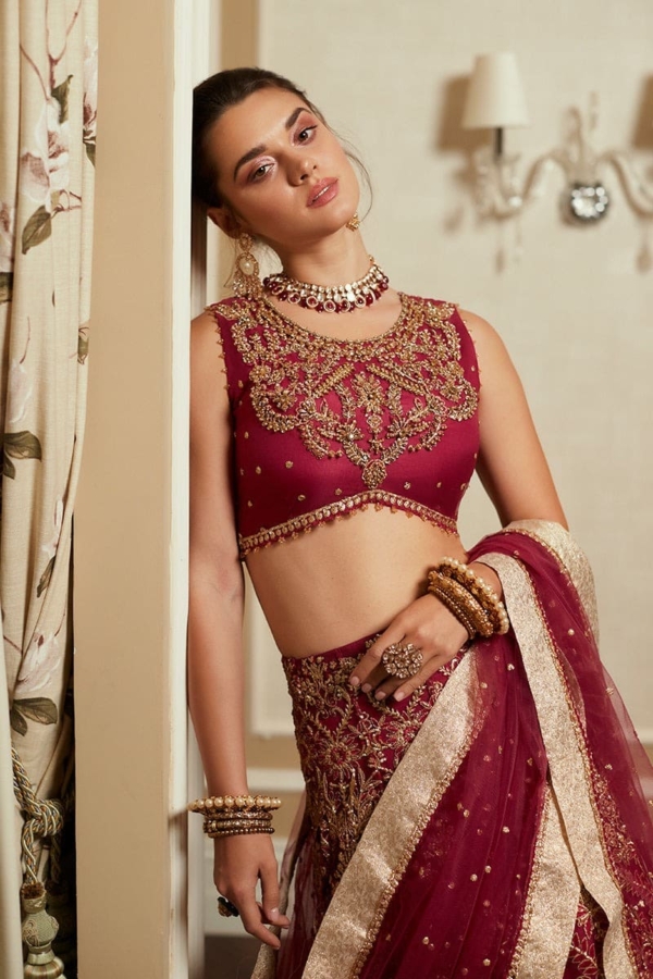 Indian Bridal Red Gold Lehenga Choli