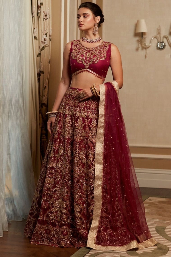 Indian Bridal Red Gold Lehenga Choli