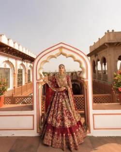 Indian Bridal Royal Red Lehenga Frock