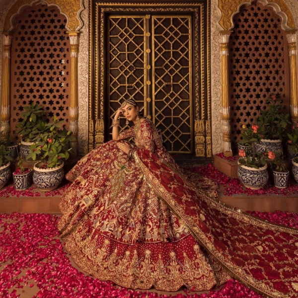 Indian Bridal Royal Red Lehenga Frock