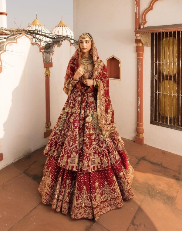 Indian Bridal Royal Red Lehenga Frock