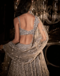 Indian Bridal Steel Grey Lehenga Choli